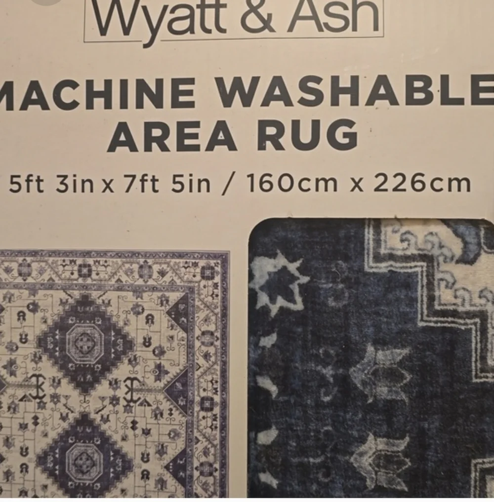 5'3” x 7'5”/  Wyatt & Ash Washable Indoor Area Rug, Cyrus , New